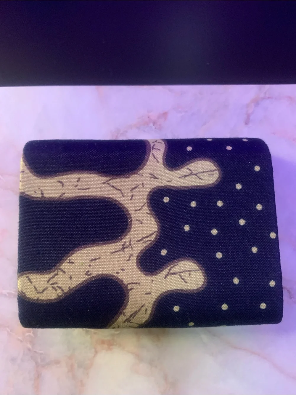 Abstract Gold and Black Folded Clutch Wallet